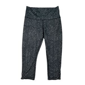 Lululemon True Self Crop II Leggings Womens 8 Samba Snake Battleship Pull On